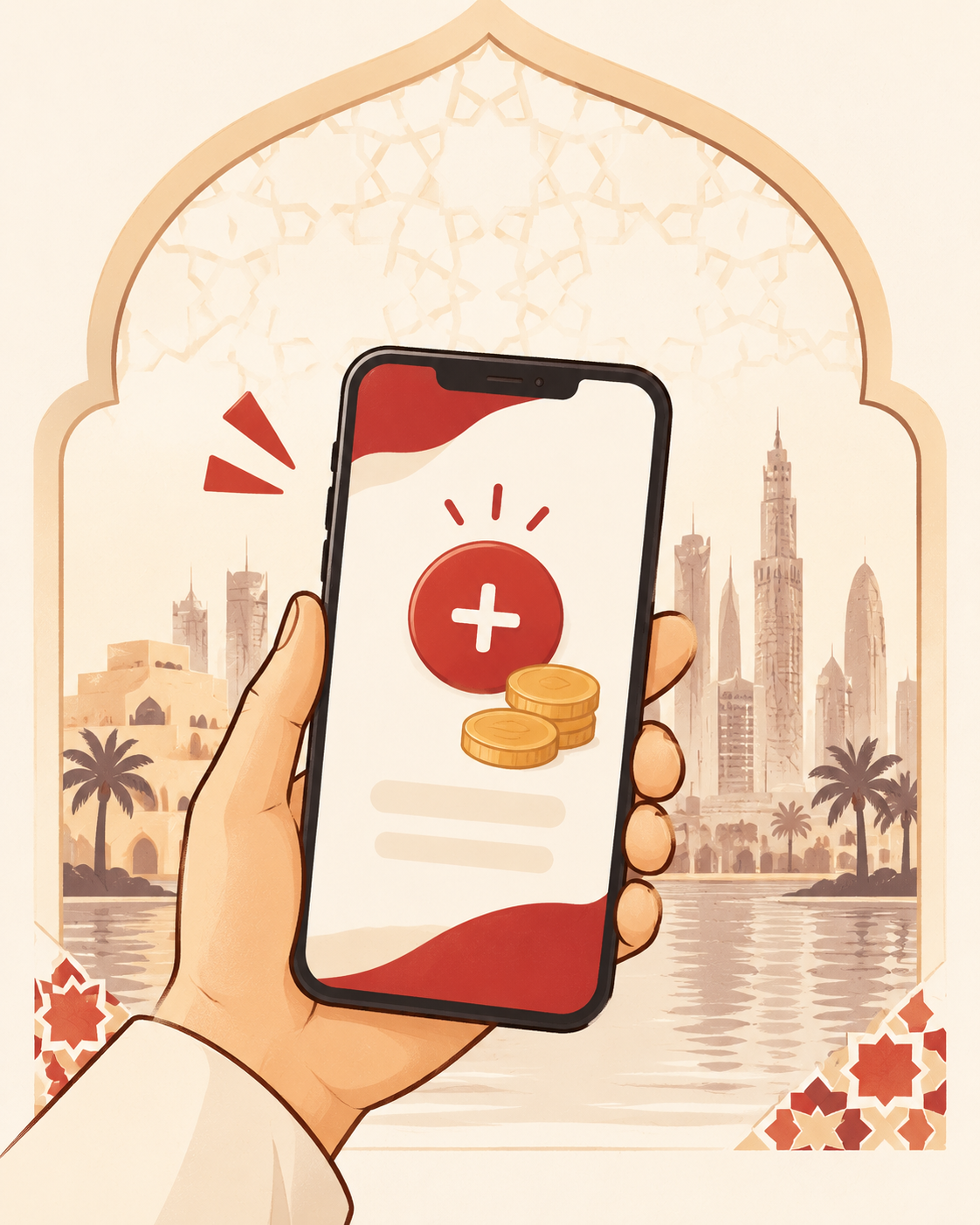 Ooredoo recharge on a smartphone in Doha